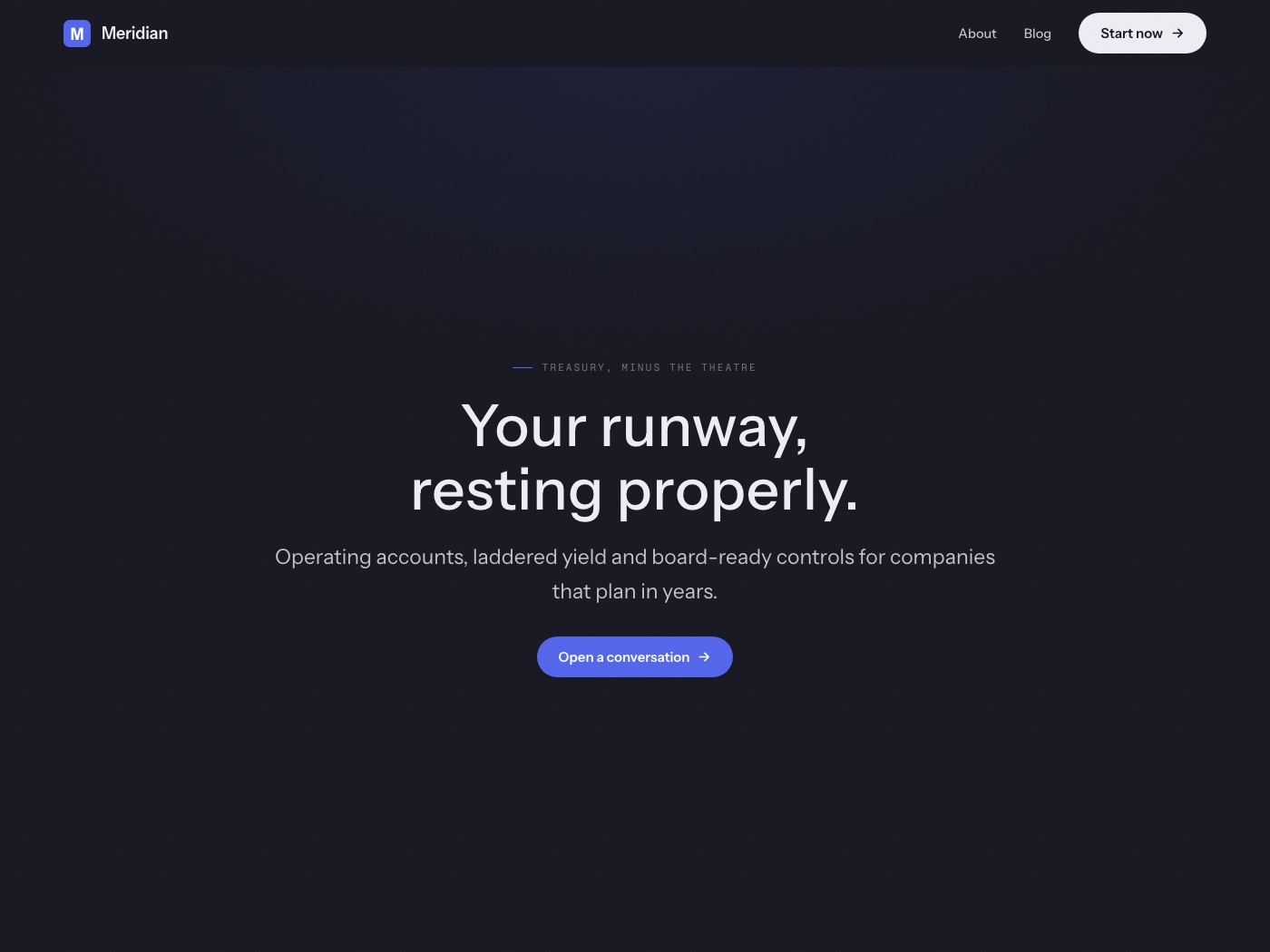 Blue Hour design worldview: a demonstration homepage built in this architecture