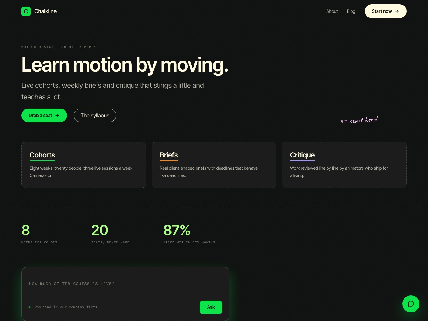 Chalkboard design worldview: a demonstration homepage built in this architecture