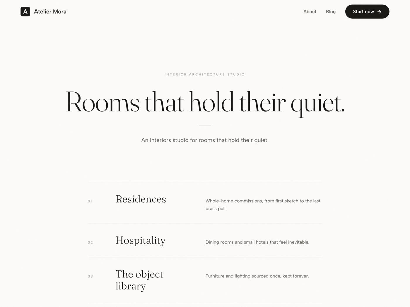 Gallery design worldview: a demonstration homepage built in this architecture