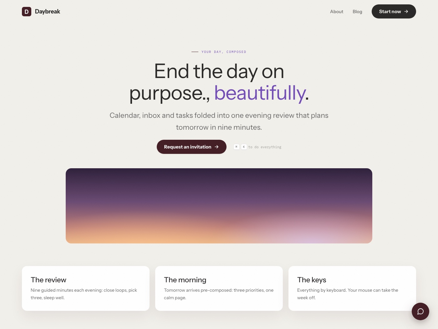 Golden Hour design worldview: a demonstration homepage built in this architecture