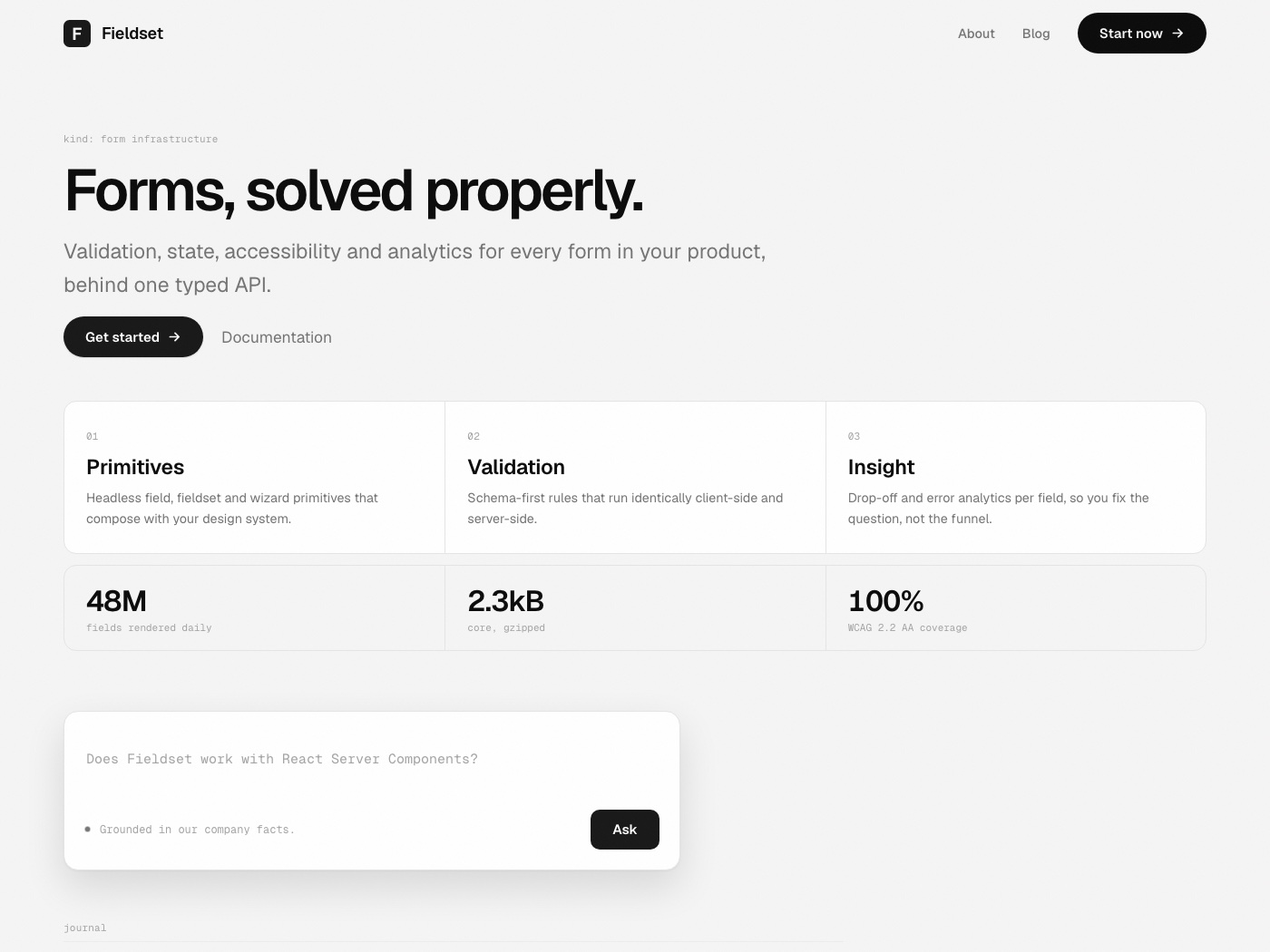 Hairline design worldview: a demonstration homepage built in this architecture