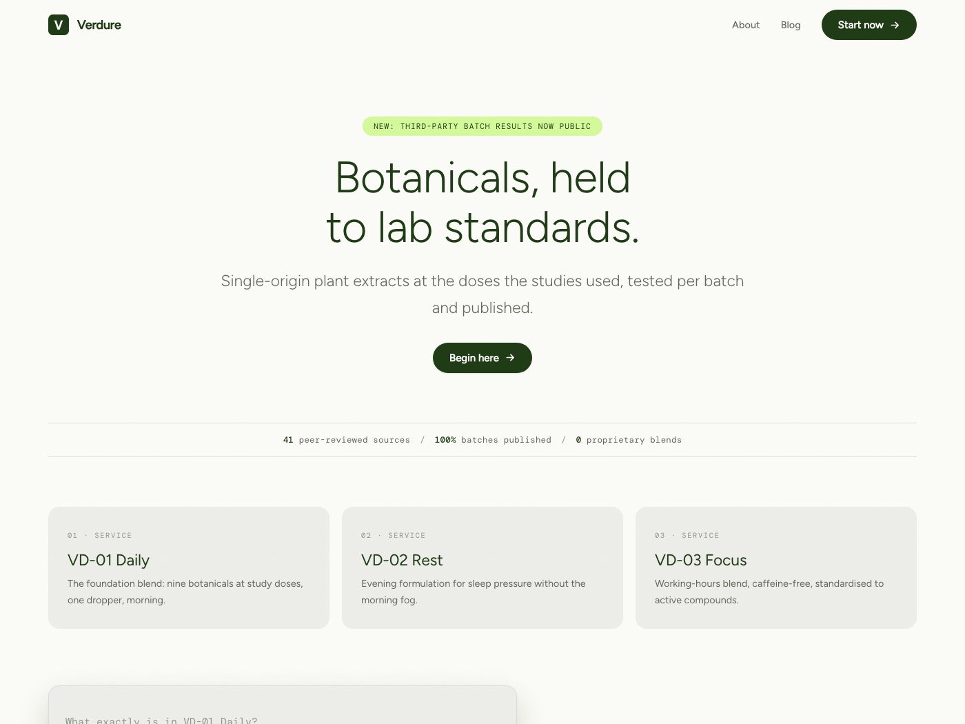 Specimen design worldview: a demonstration homepage built in this architecture