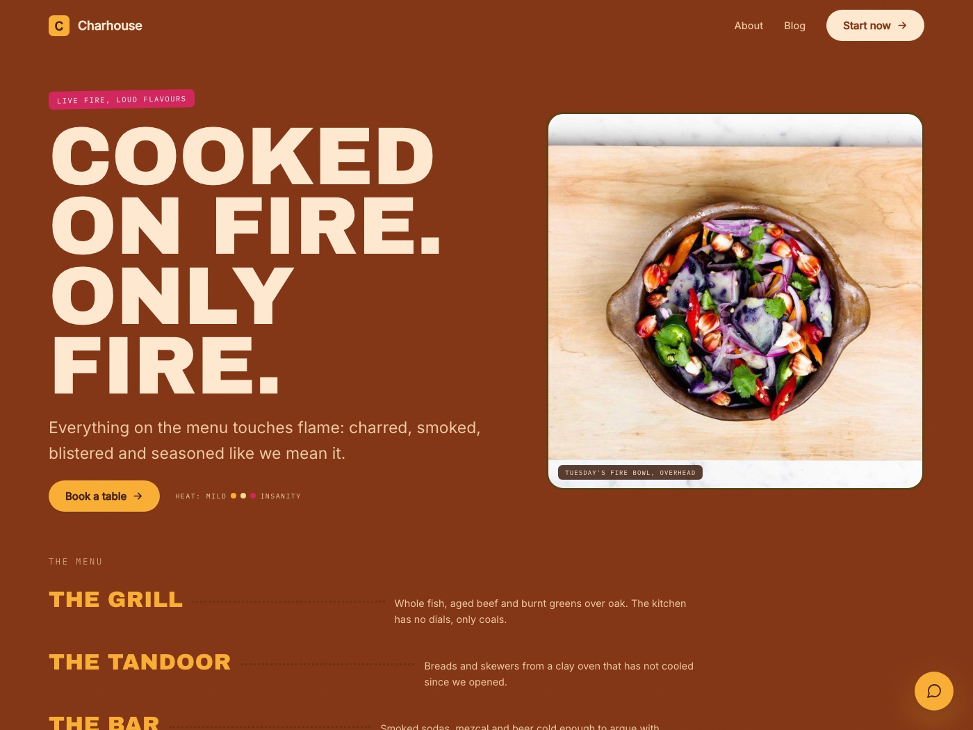 Tandoor design worldview: a demonstration homepage built in this architecture