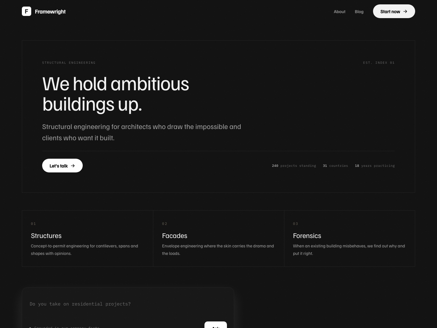 Wireframe design worldview: a demonstration homepage built in this architecture
